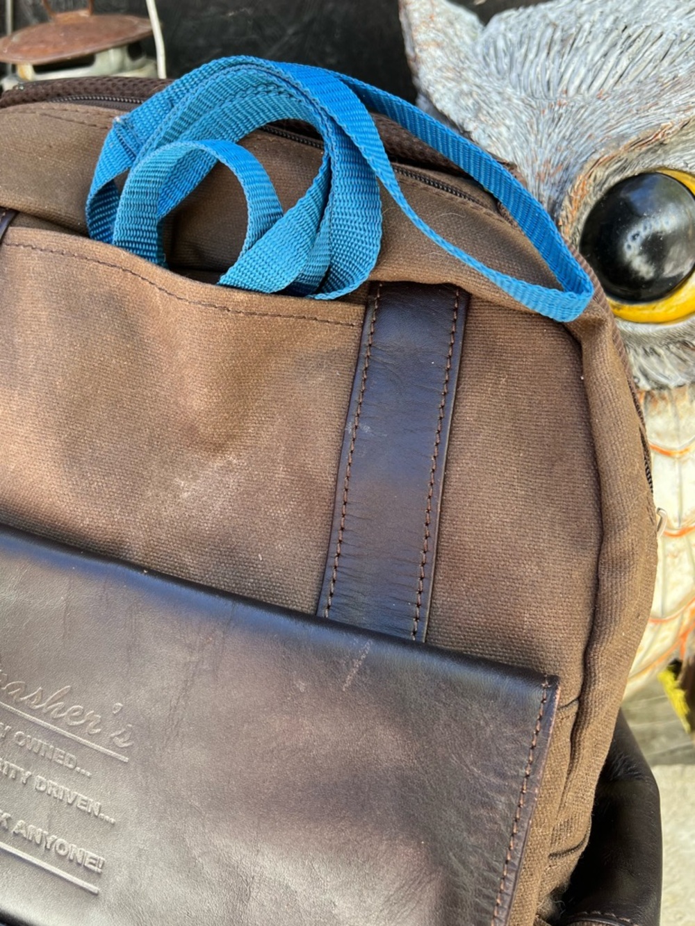 Cutter & Buck Canvas and Leather Backpack. - Picture 6 of 14